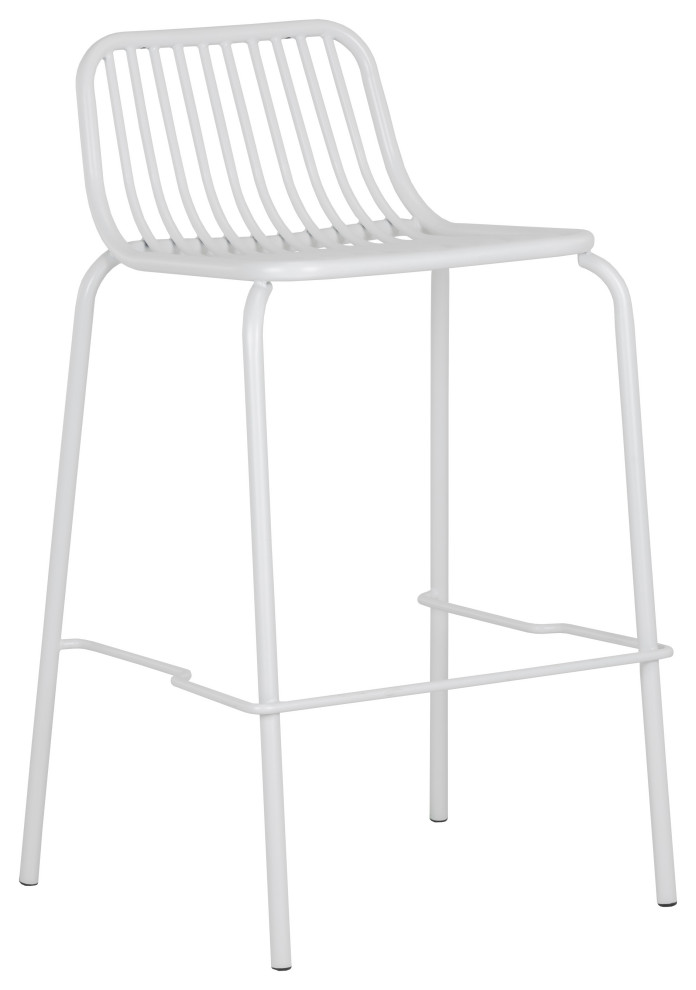 Cypress Outdoor Counter Stool, White, Set of 2, Counter Height