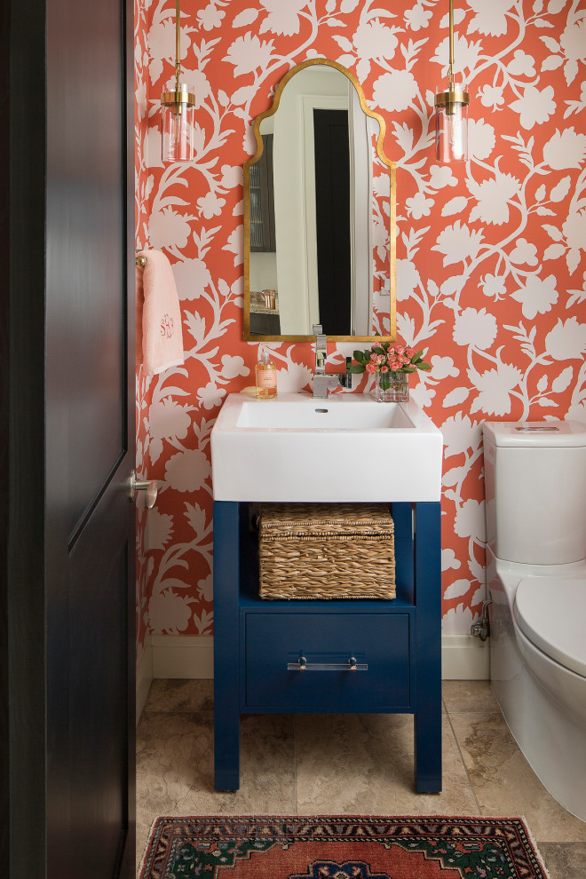 Photo of a transitional powder room in St Louis.