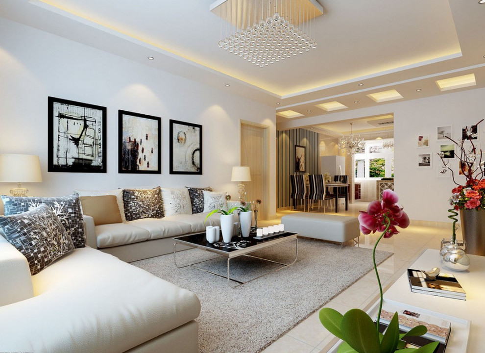 Design ideas for a modern living room in Mumbai.