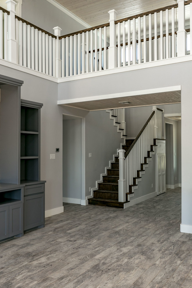 Transitional staircase photo in Austin