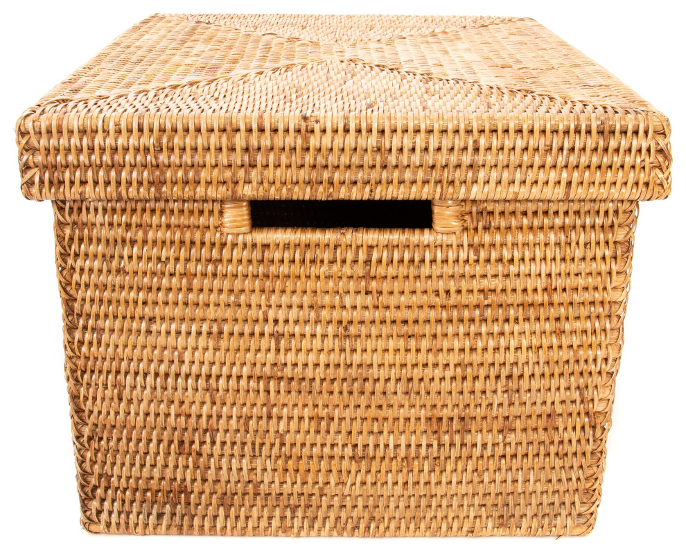 AquaMax Sandbanks Large Outdoor Garden Rattan Storage Cushion Box