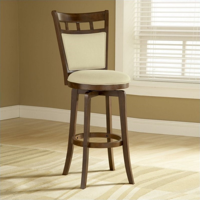 Hillsdale Jefferson 30" Wood Contemporary Bar Stool in Brown