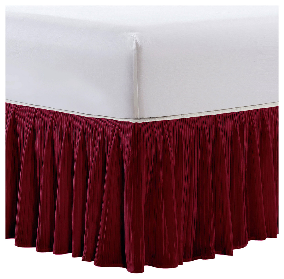 Pleated 14 Inch Bed Skirts Contemporary Bedskirts by BNF Home
