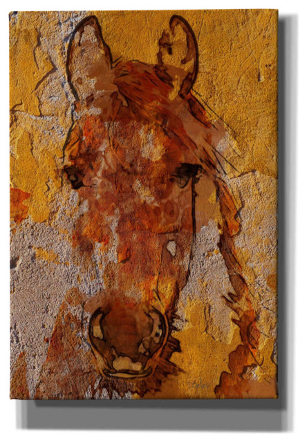 Epic Graffiti 'Yellow Horse' by Irena Orlov, Giclee Canvas Wall Art, 18"x26"