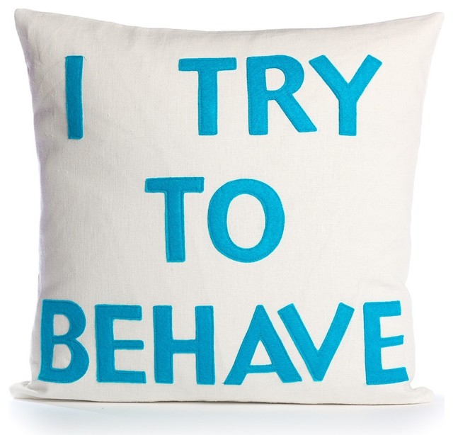 I Try To Behave, Cream Canvas/Turquoise