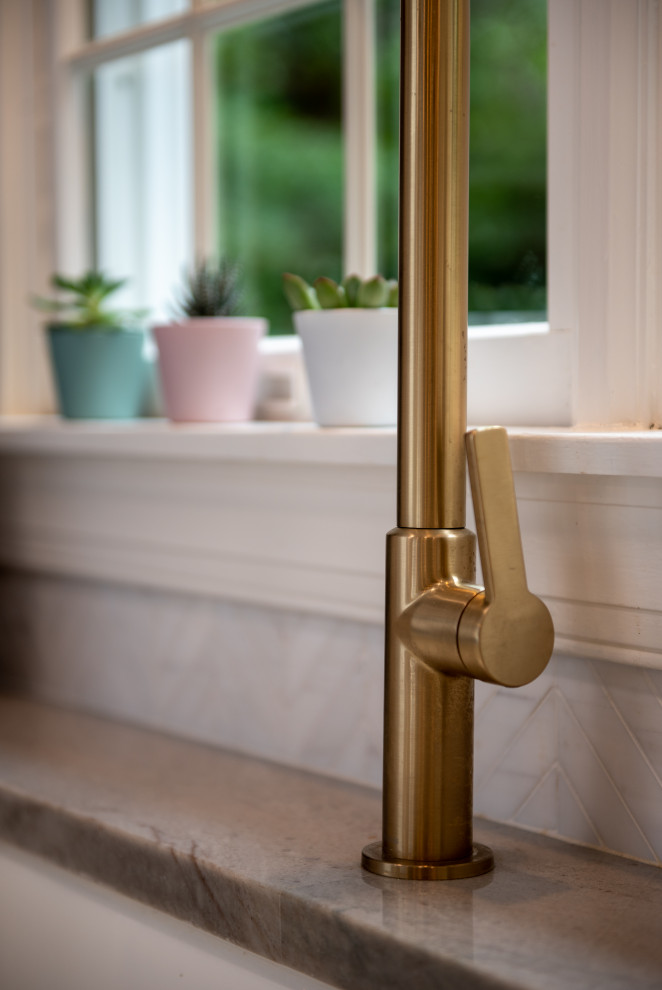Kitchen with Stunning Waterfall Island