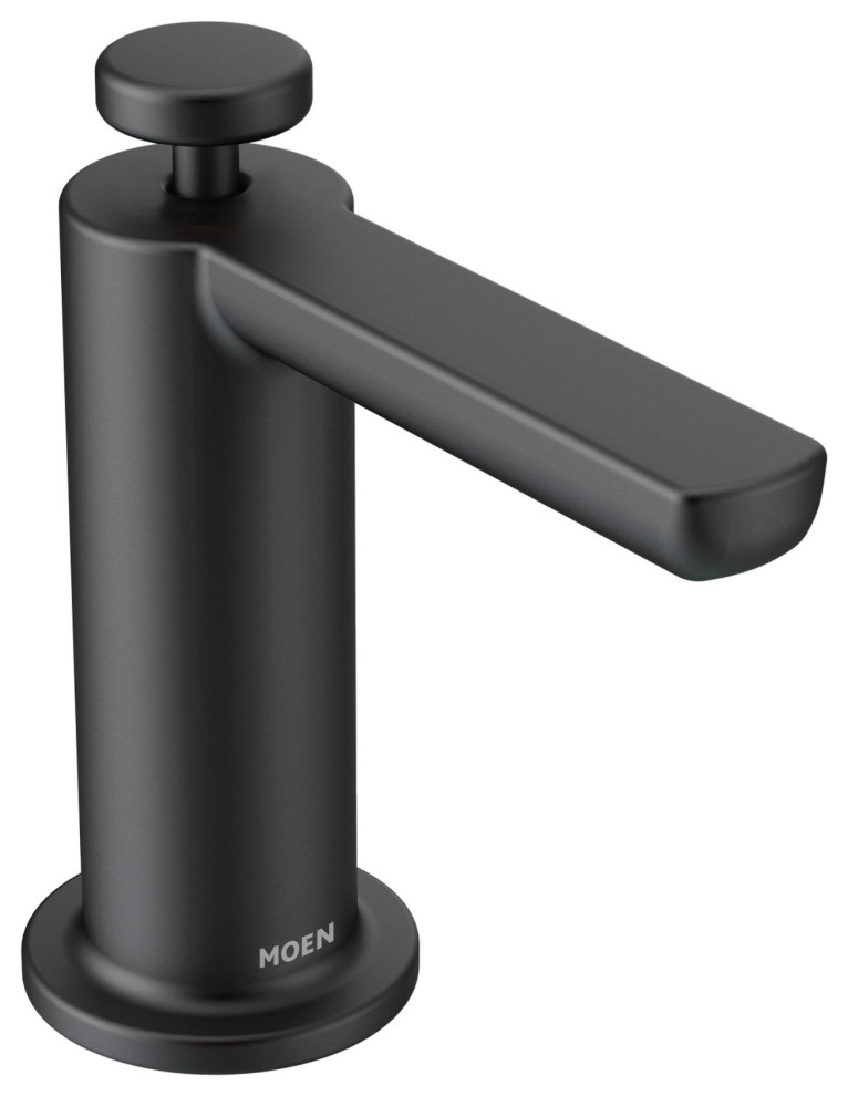 Moen Modern Soap Dispenser Matte Black, S3947BL Transitional Soap