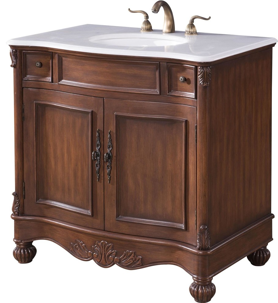 WINDSOR Vanity Oval Sink Turned Bun Feet Foot Single White Traditional Bathroom