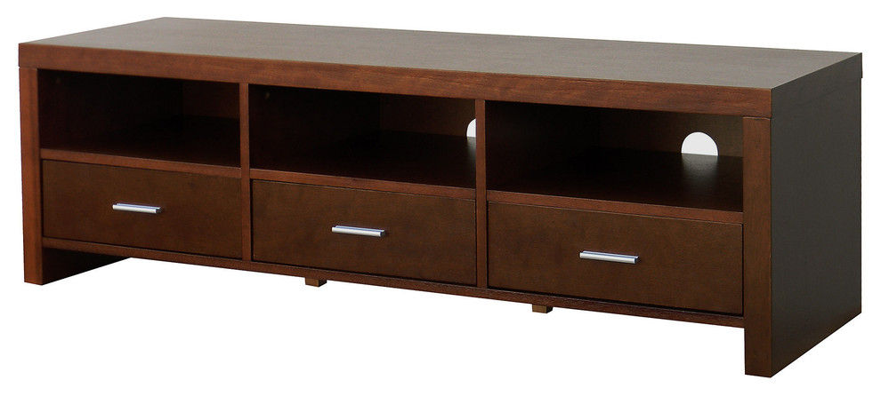 Guildford 58-inch 3-drawer Brown Wood TV Console