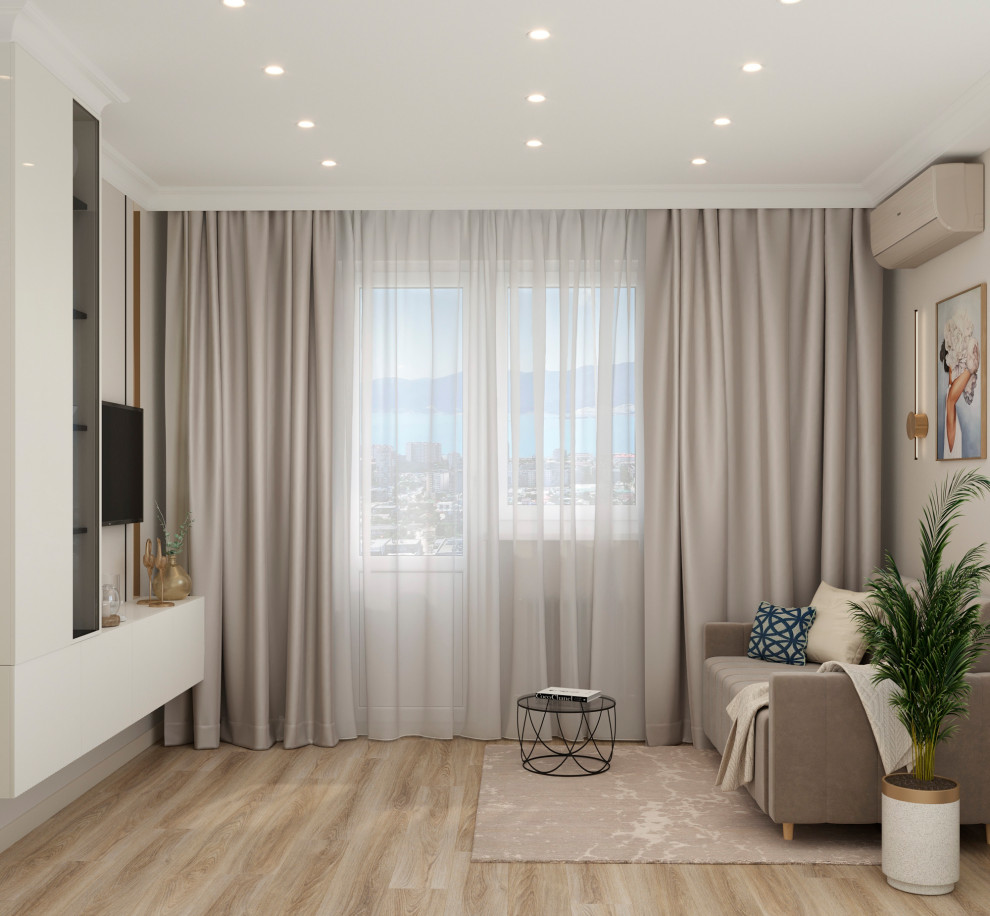 Проект 2 ком. квартира 58,3 м2 для женщины с сыном. Стиль современный