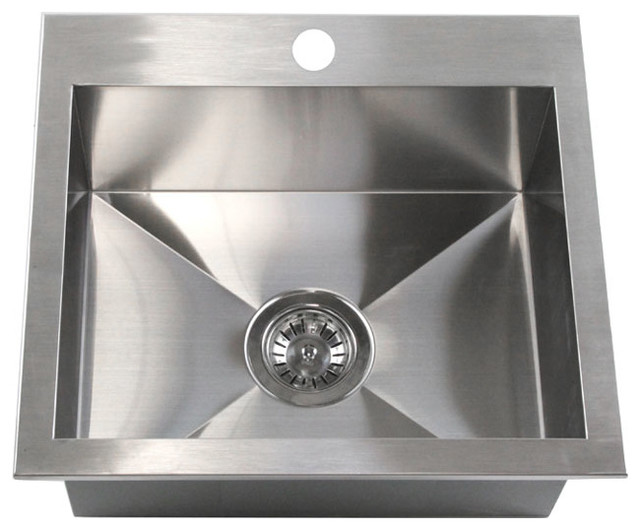 19" TopMount/DropIn Stainless Steel Single Bowl Kitchen Island/Bar