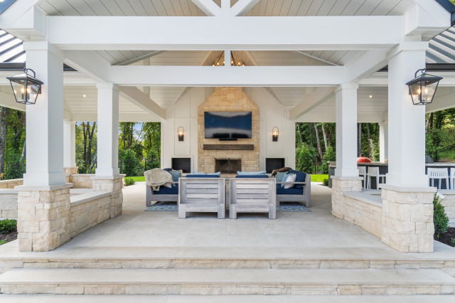 Pool House Project coastal-courtyard