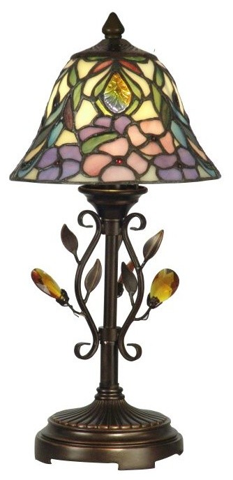 Dale Tiffany TA90215 7" x 15.25" Crystal Peony Accent Lamp