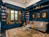 Transitional Family Room by Chelsea Design + Construction