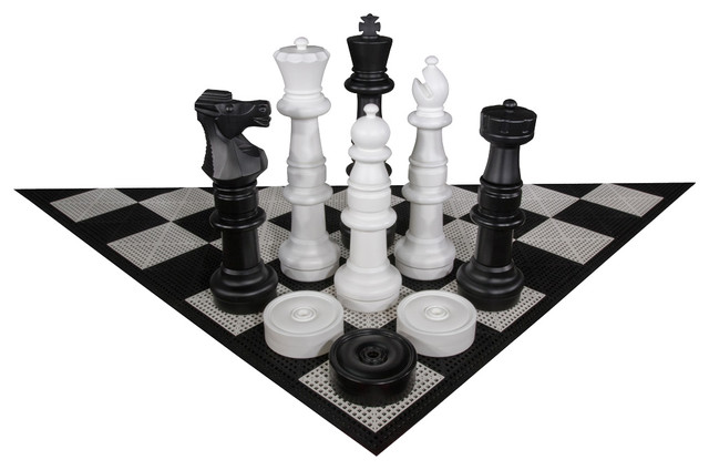 12 inch King; Bundle with Garden Checkers Set and Large Chess Board 3 items MegaChess Large Chess Set 