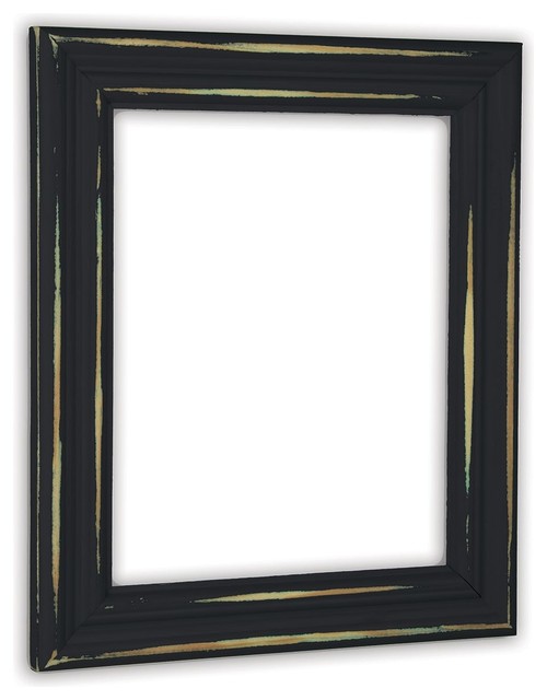 The Rusty Roof Distressed Black Picture Frame, Solid Wood Picture