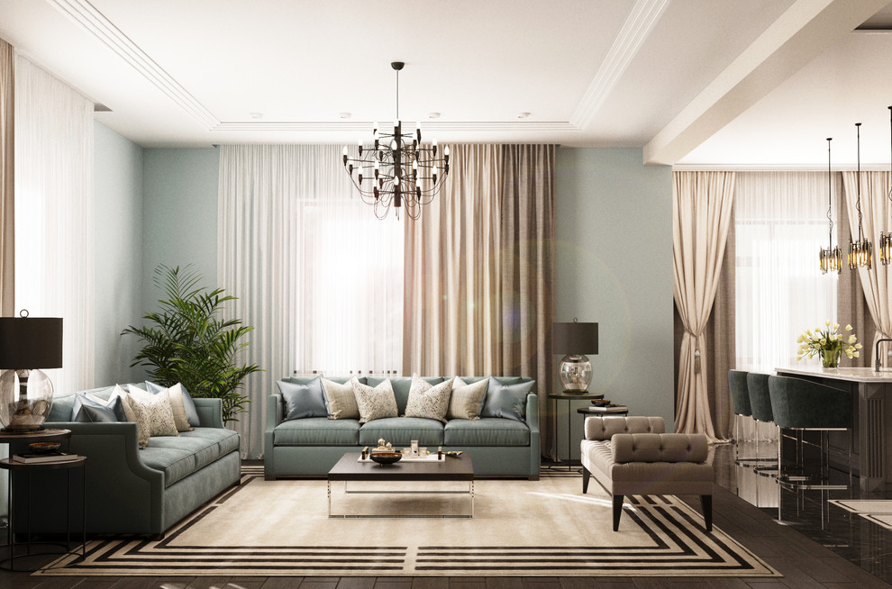 Изысканый интерьер в голубых тонах в г.Санкт-Петербург