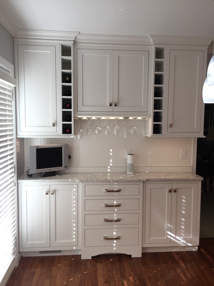 White Kitchen with Full-height backsplash