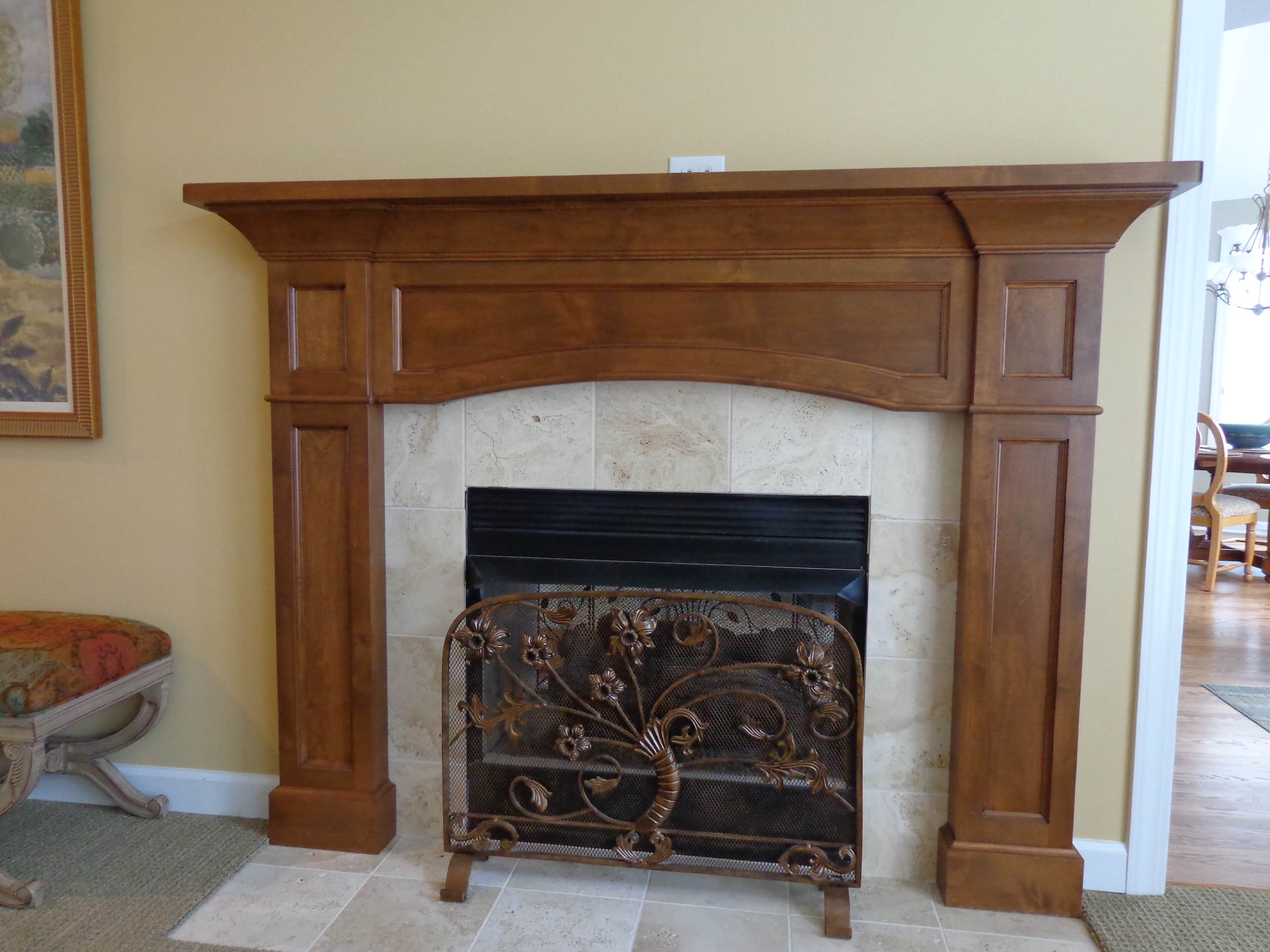 Mission Style Entertainment Center & Mantle