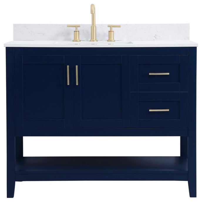 Elegant Decor Aubrey Bathroom Vanity Blue Transitional Bathroom Vanities And Sink Consoles