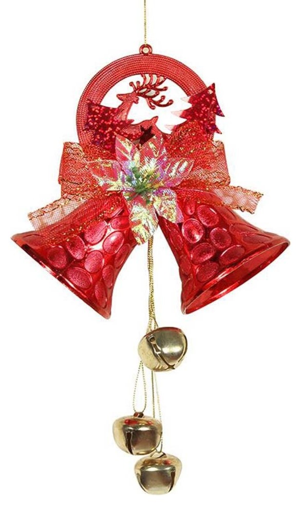 Christmas Decorations Hanging Decorations Tree Ornaments 2 Pcs Red Bells Modern Christmas Ornaments By Blancho Bedding