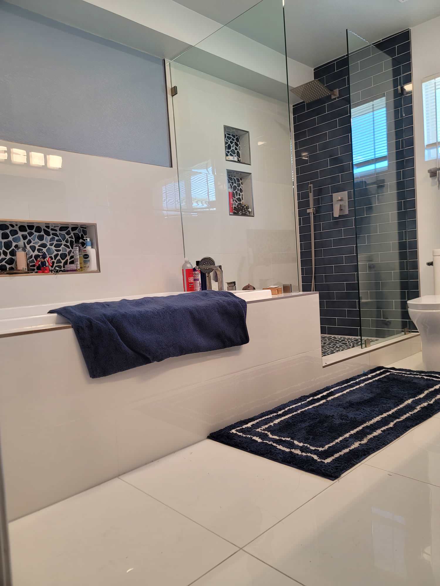Dark Blue Bathroom - Floor View - Las Vegas