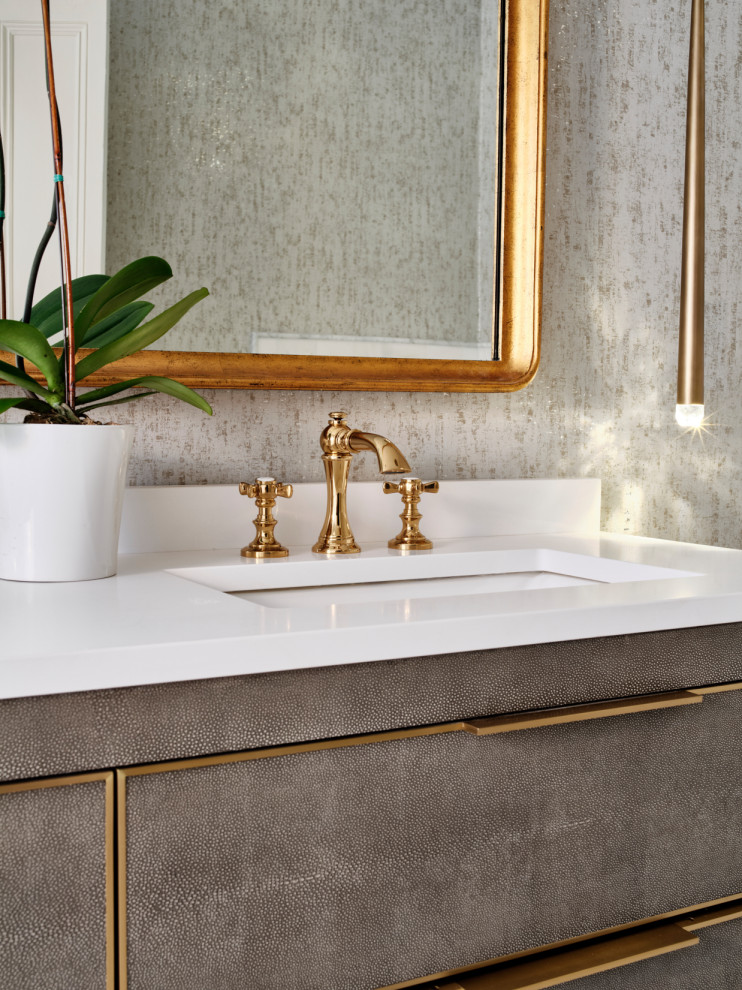 Example of a transitional bathroom design in New Orleans