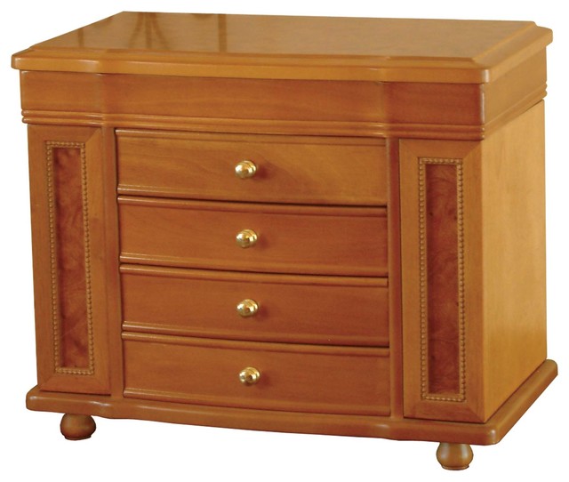 Mele and Co. Josephine Wooden Jewelry Box, Oak Finish Traditional