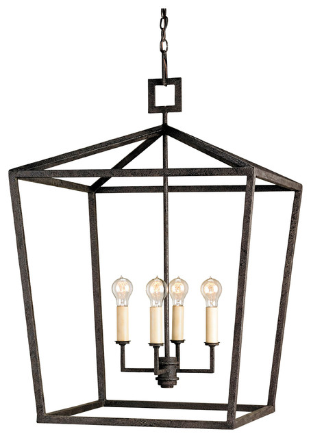 Darden 4 Light Industrial Chic Open Lantern Pendant - 32 Inch