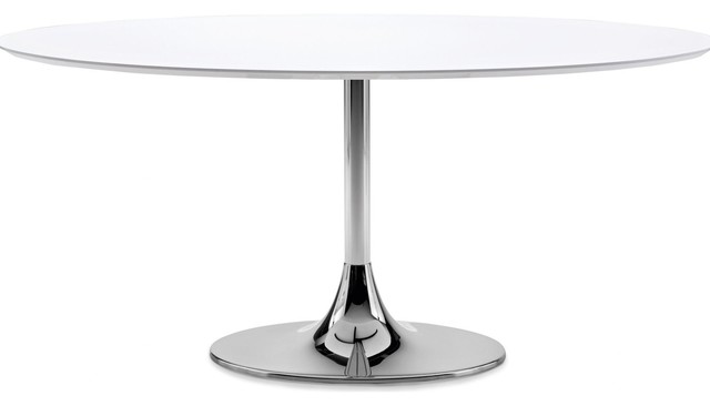 Corona Chromed Dining Table with Extra White Glass