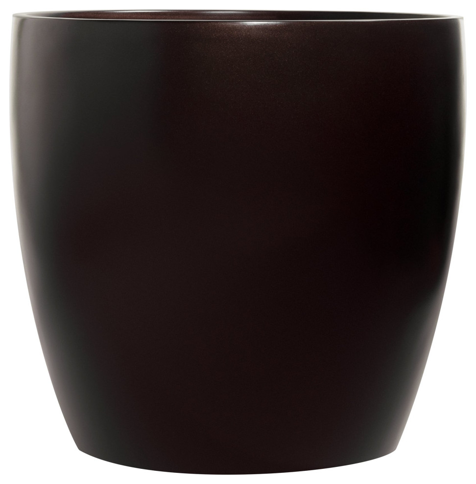 Napa Round Cylinder Planter, Brown, 15.5"x15"