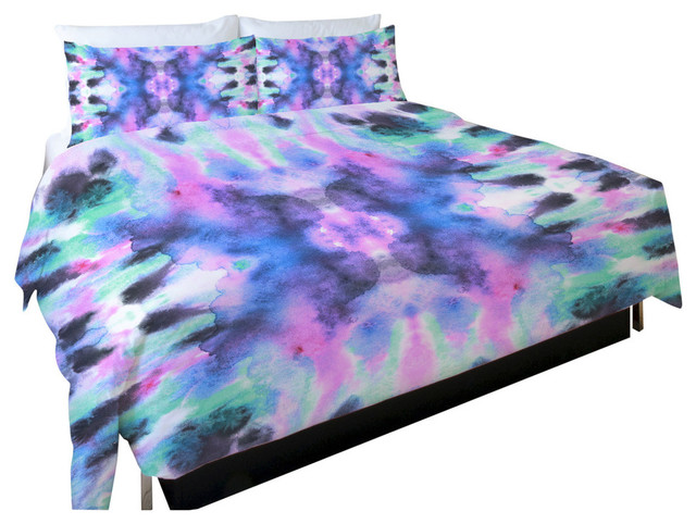 Abstract Ink Colors Multi Duvet Cover Contemporary Duvet