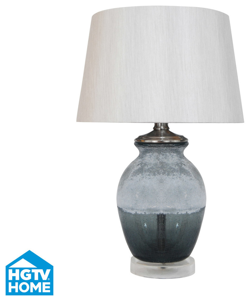 HGTV HOME HGTV295 Hgtv Home 1 Light Table Lamps in Grey Crackle With Frosting