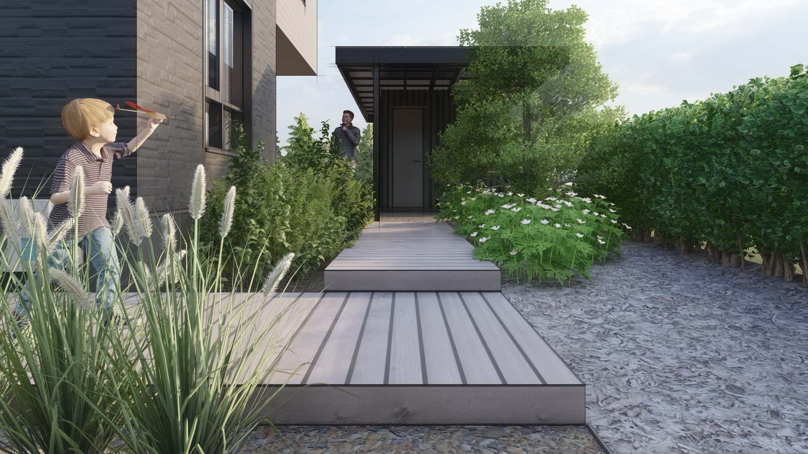 Благоустройство участка в коттеджном поселке Литл Токио, г. Казань