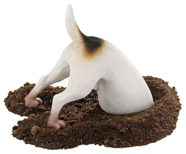 Terrence The Terrier Digging Dog Statue Contemporary Garden Terrence The Terrier Digging Dog Statue