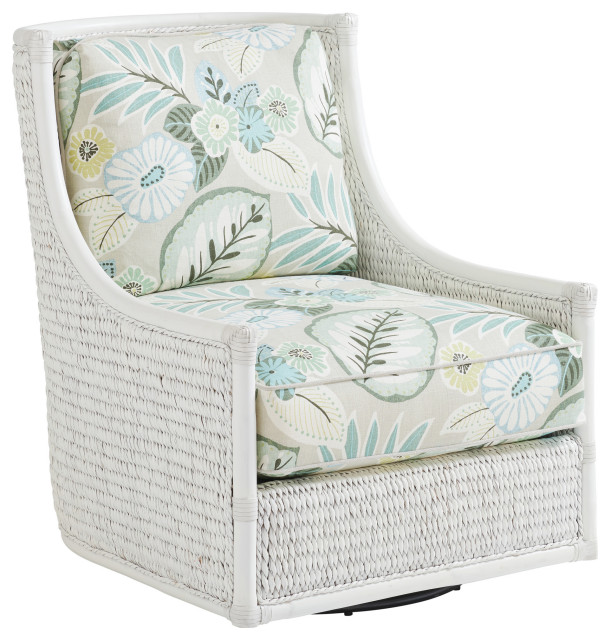 Tommy Bahama Ocean Breeze Preston Swivel Accent Chair In Caribbean Sands Beach Style Armchairs And Accent Chairs By Lexington Home Brands Houzz