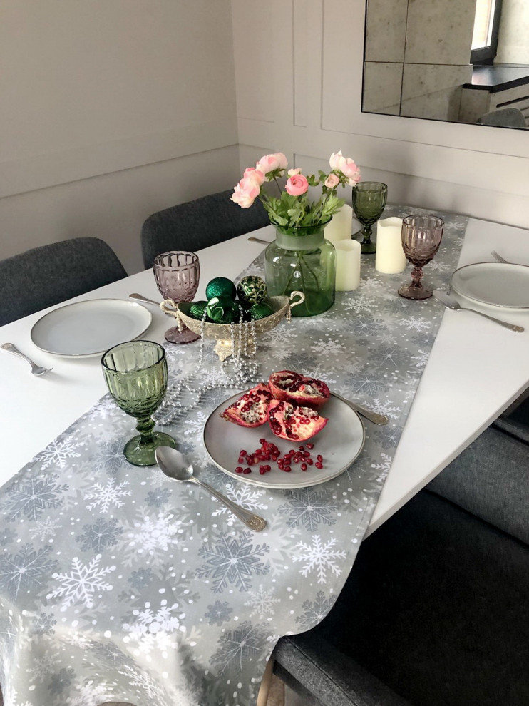 Кухня-столовая в загородном доме, Подмосковье