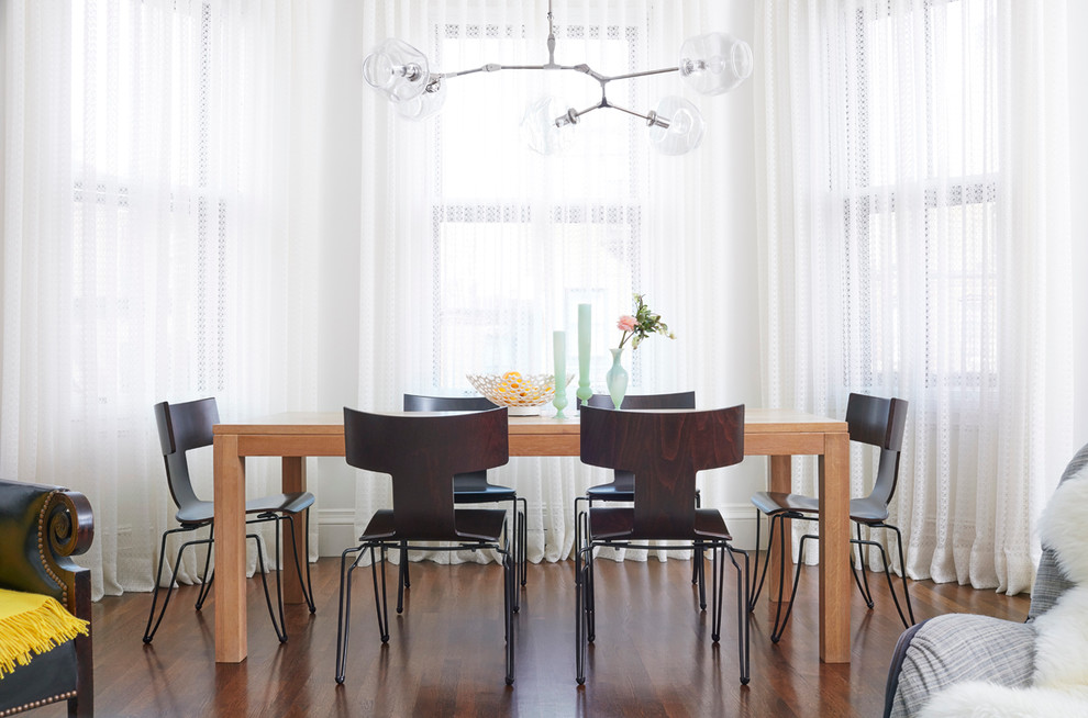 This is an example of a scandinavian dining room in Boston.