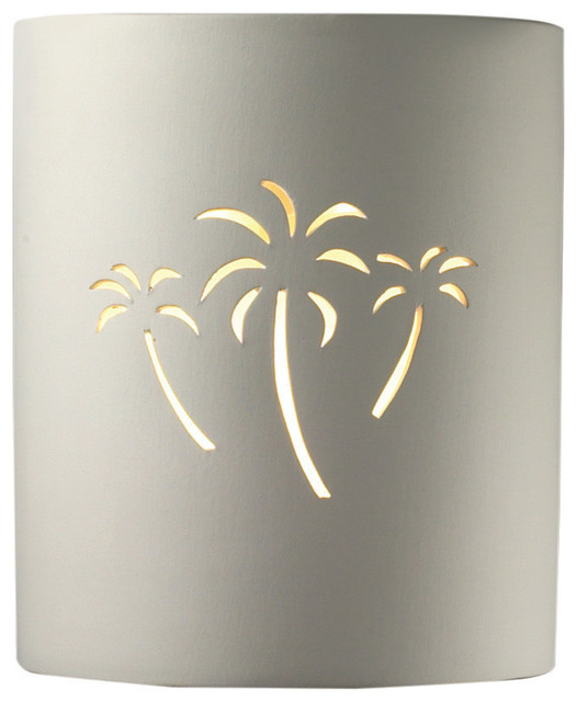 Sun Dagger Small Cylinder Bisque Wall Sconce Tropical Outdoor Sun Dagger Small Cylinder Outdoor Wall Sconce Bisque Palm Tree