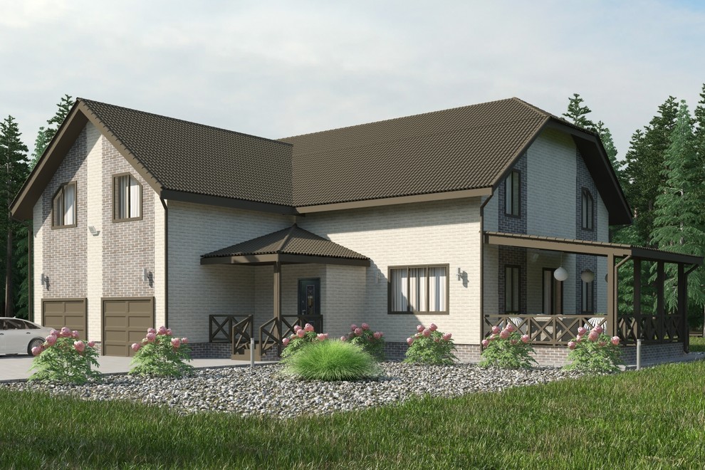 Дизайн-проект фасада каркасного коттеджа