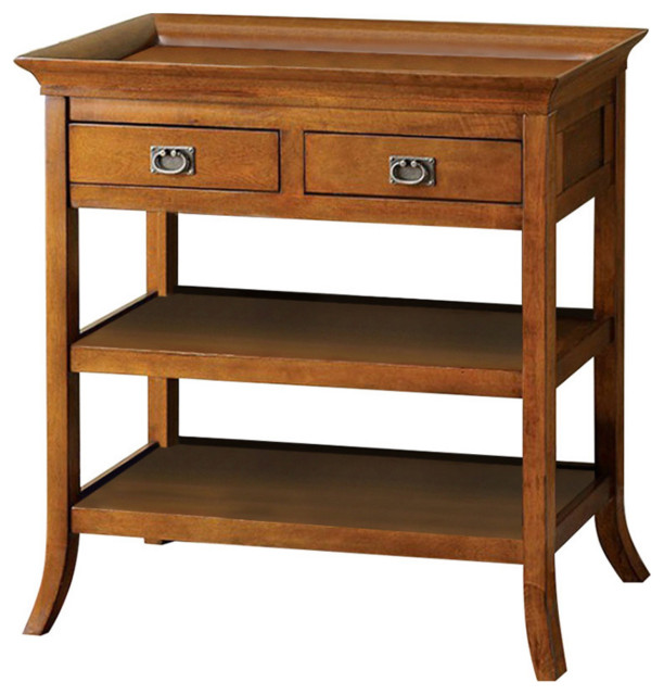 Wickenburg Transitional Side Table, Medium Oak Transitional Side