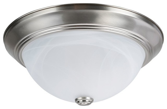 63014 1 2 Light Flush Mount Ceiling Light Fixture Brushed Nickel