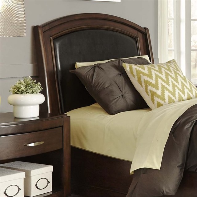 Avalon Faux Leather Panel Headboard Truffle Transitional Avalon Faux Leather Panel Headboard Truffle Transitional Headboards By Homesquare