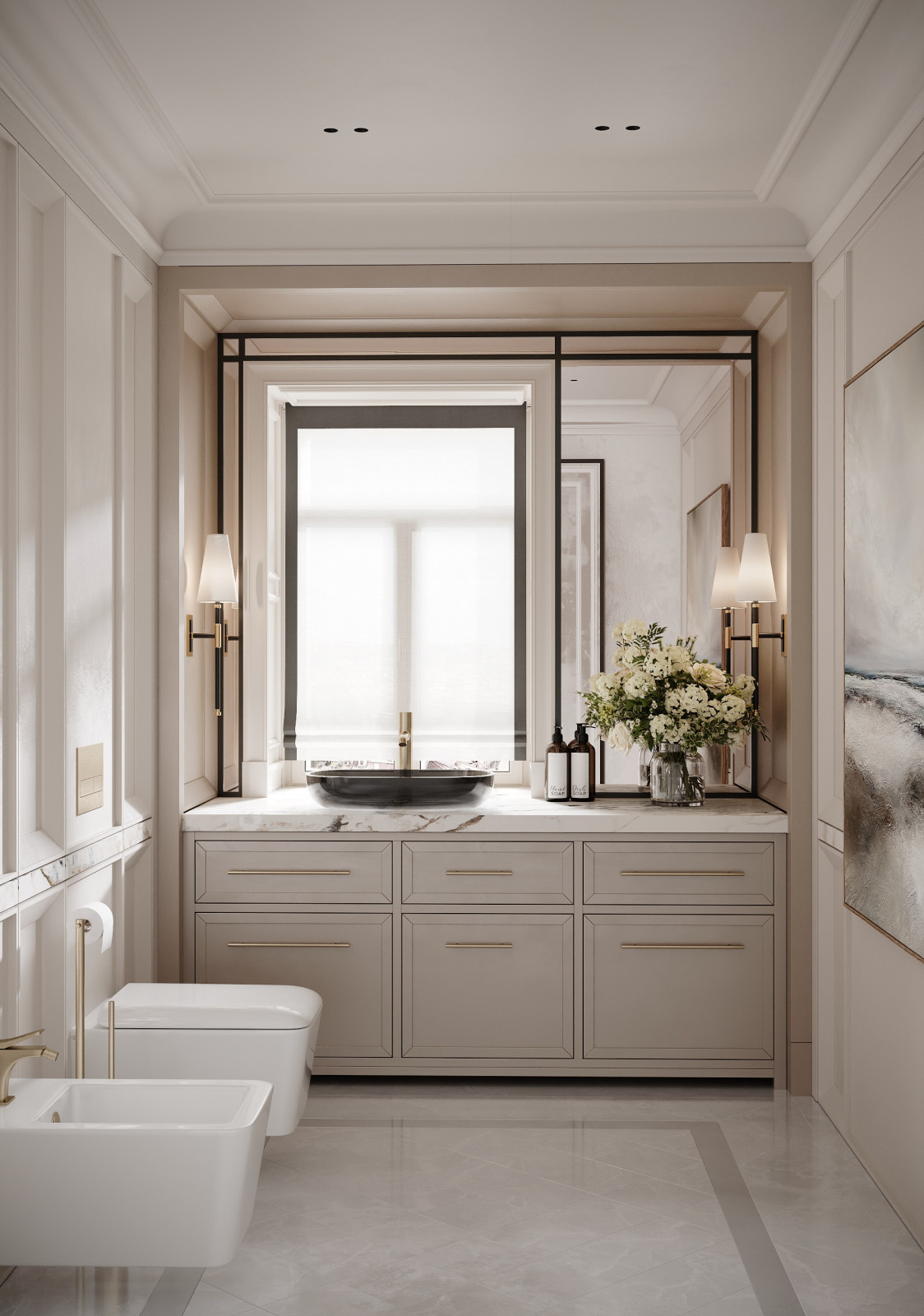 Гостевой санузел в стиле современная классика