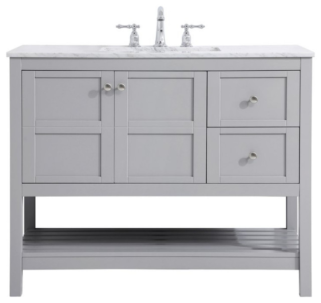 Elegant VF16542GR 42"Single Bathroom Vanity, Gray Transitional