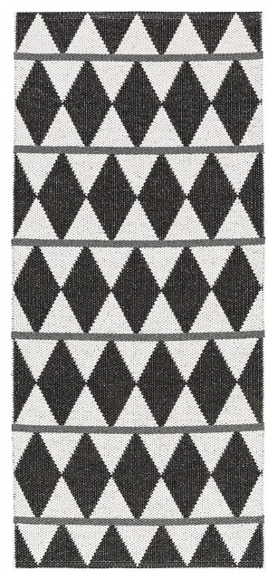 Zigge Woven Vinyl Floor Cloth, Black, 70x200 cm