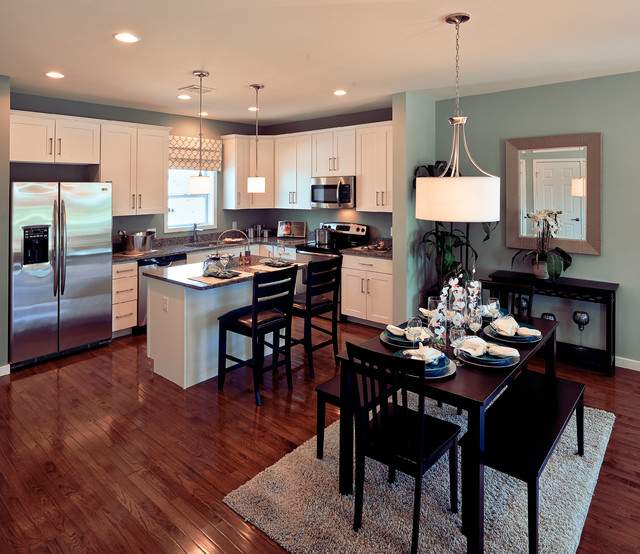 Decorated Model Home beach-style-dining-room