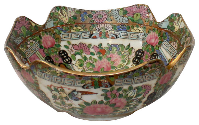 Chinese Oriental Porcelain People Scenery Bowl Container Decor Hws787 ...