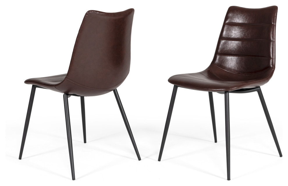 Gilliam Modern Brown Dining Chairs, Set of 2