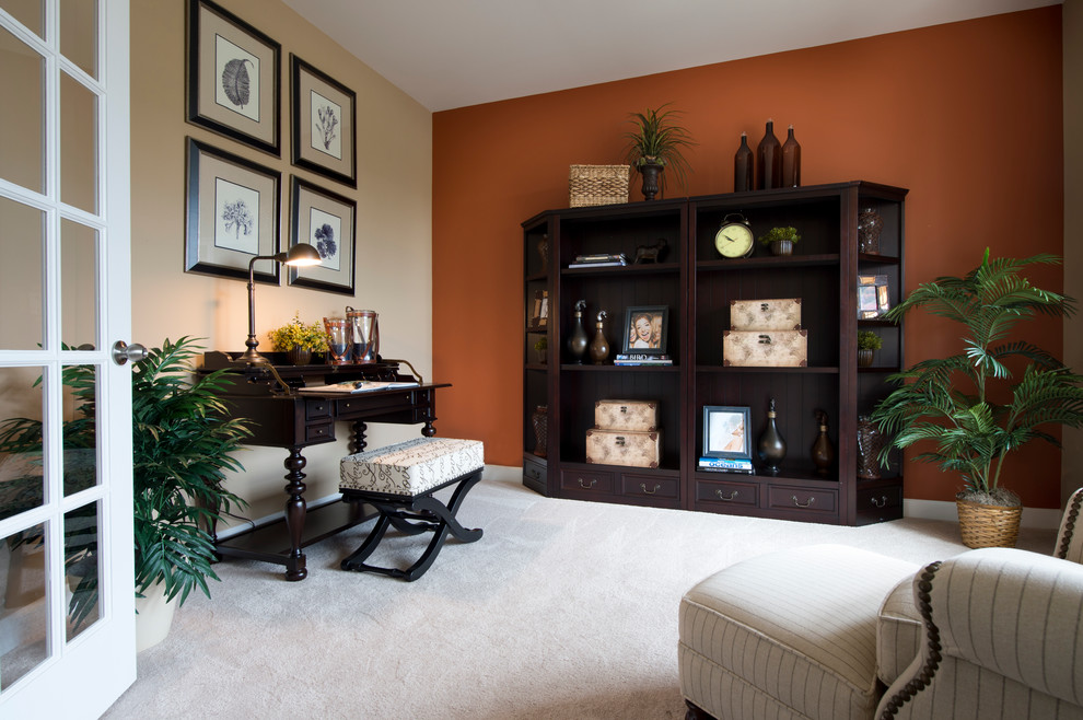 traditional living room with study